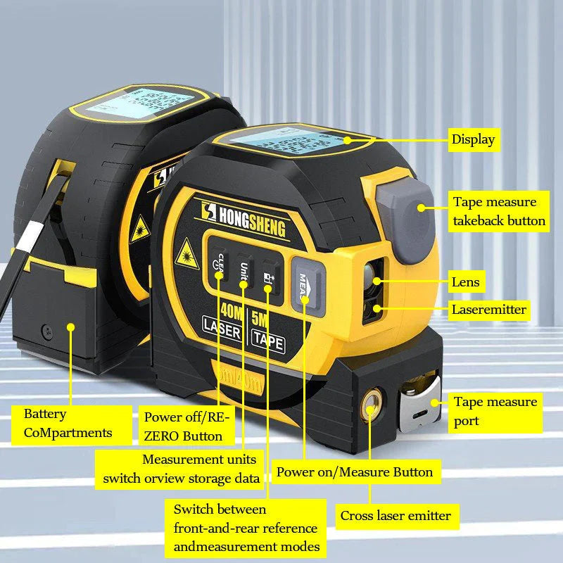 3-in-1 Infrared Laser Tape Measure